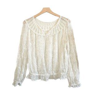 Bellatrix Sheer lace blouse, white, size S